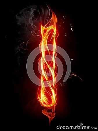 Fire Letter I Stock Photography - Image: 7197662