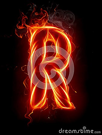 Fire Letter R Royalty Free Stock Photos - Image: 7197698