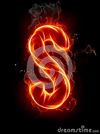 Fire Letter S Stock Image - Image: 7197701