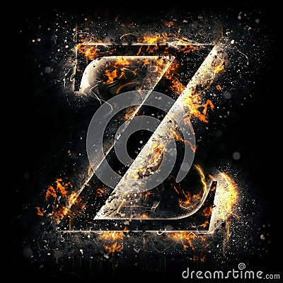 Fire letter Z Stock Photo