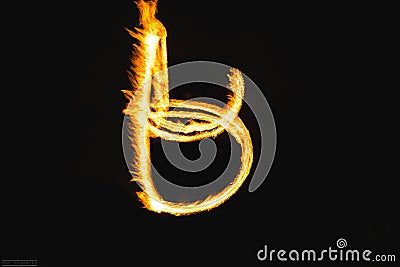 Fire letters Stock Photo