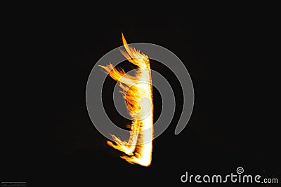 Fire letters Stock Photo