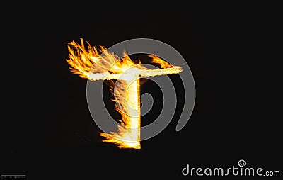 Fire letters Stock Photo