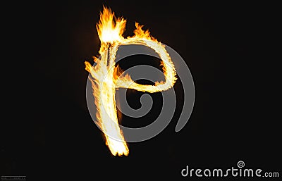 Fire letters Stock Photo