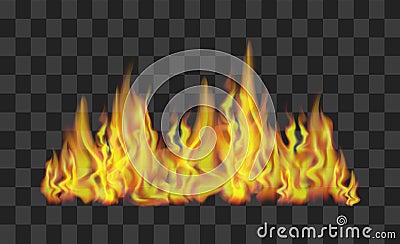 Fire Line on Transparent Background. Vector Vector Illustration