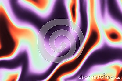 Fire Liquid Iridescent Background. Iridescent chrome wavy gradient abstract background, holographic fire texture, liquid Stock Photo