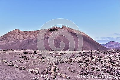 Fire Mountains, Lanzarote, Canary Islands, Spain Stock Photo