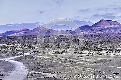 Fire Mountains, Lanzarote, Canary Islands, Spain Stock Photo