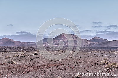 Fire Mountains, Lanzarote, Canary Islands, Spain Stock Photo