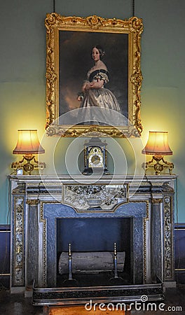 Wimpole Hall Dinning Room Fire Place Editorial Stock Photo