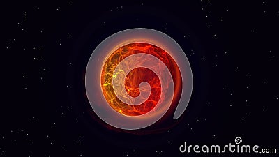 Fire planet in outer space. Stock Photo