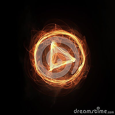 Fire play icon Stock Photo