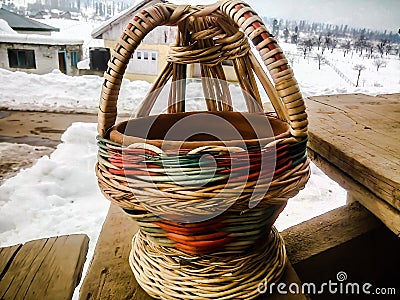 Fire pot kangri in Kashmir Stock Photo