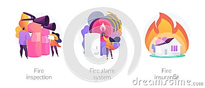 Fire prevention vector concept metaphors Vector Illustration