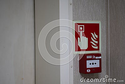 fire preventive safety alarm equipment with symbol Stock Photo