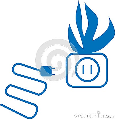 Fire proof icon, Fire extinguishing icon, Fire fighter blue vector icon. Stock Photo