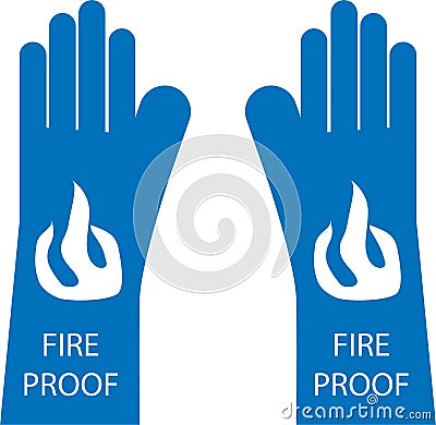 Fire proof icon, Fire extinguishing icon, Fire fighter blue vector icon. Stock Photo