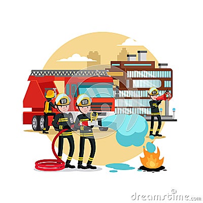 Fire Protection Template Vector Illustration