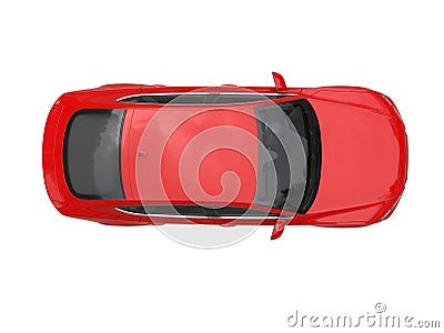 Fire red modern generic business car - top view Stock Photo