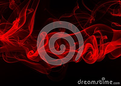 Fire of red smoke abstract on black background for design. darkness concept Stock Photo