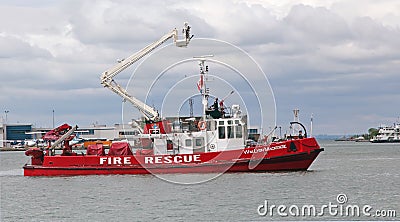 Fire Rescue Boat Editorial Stock Photo