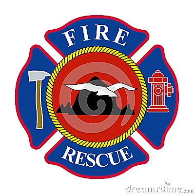 Fire rescue emblem logo vector illustration Vector Illustration