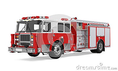 Fire Rescue Truck Isolated Stock Photo