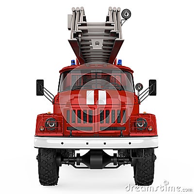 Fire Rescue Truck Isolated Stock Photo