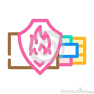 fire resistant cables color icon vector illustration Vector Illustration