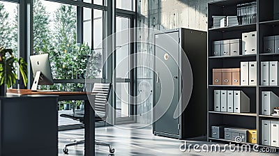 Fire-Resistant Safes for School Documents Stock Photo