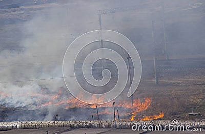 The fire resulting from the burning Stock Photo