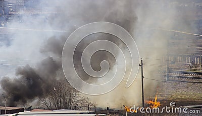 The fire resulting from the burning Stock Photo