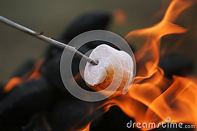 Fire roasted marshmallow Stock Photo