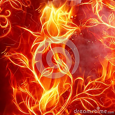 Fire rose Stock Photo
