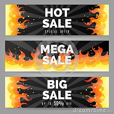 Fire sale banners Vector Illustration