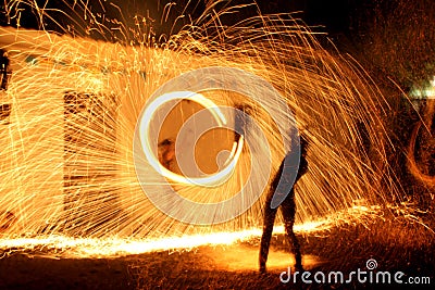 Fire show Stock Photo