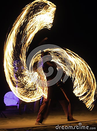 Fire Show Editorial Stock Photo