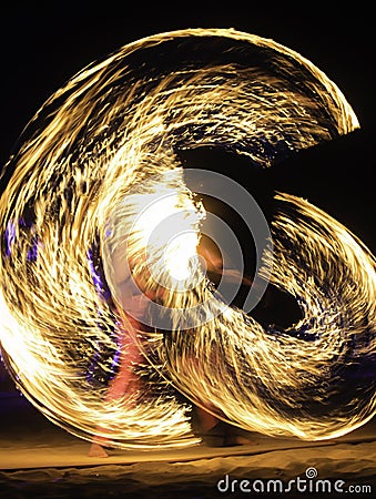 Fire Show Editorial Stock Photo