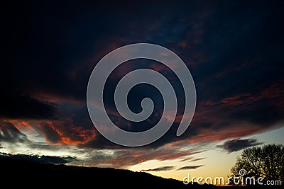 Fire Skies Dramatic Clouds Sunset Stock Photo