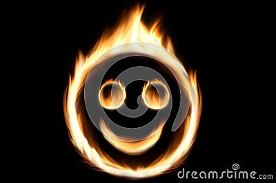 Fire smiley Stock Photo