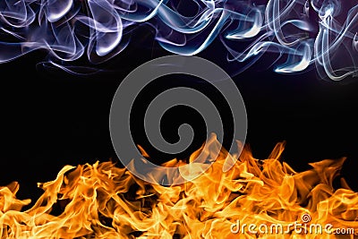 Fire and smoke Stock Photo