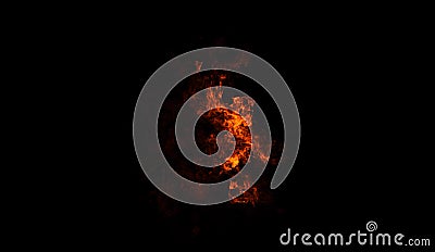 Fire smoke on isolated black background. Design element Stock Photo