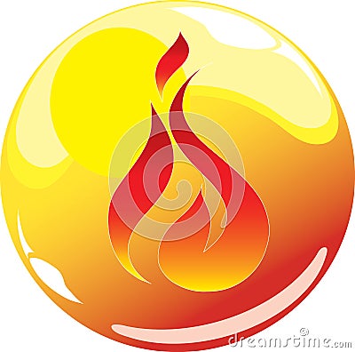 Fire sphere icon Vector Illustration