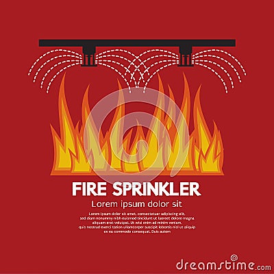 Fire Sprinkler Life Safety Vector Illustration