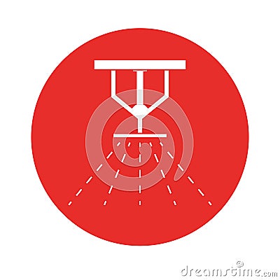 Fire Sprinkler wall sign Vector Illustration