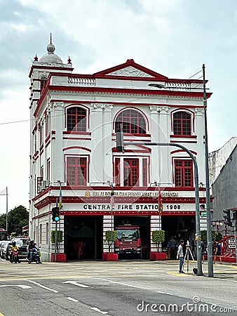 The 1908 Fire station in Georgetown, Penang, Malaysia Editorial Stock Photo