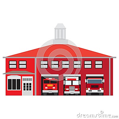 Isolated fire station Vector Illustration