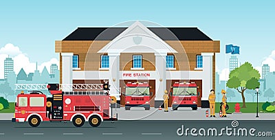 Fire station Vector Illustration