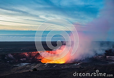 Kilauea Crater, Hawaii Volcanoes National Park, Big Island, Hawaii Stock Photo