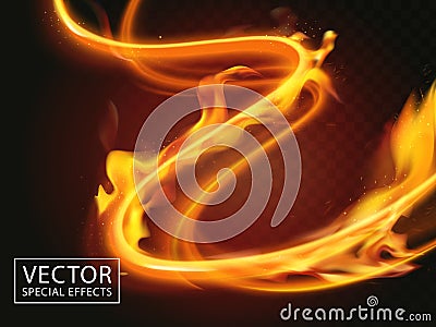 Fire streaks effect Vector Illustration